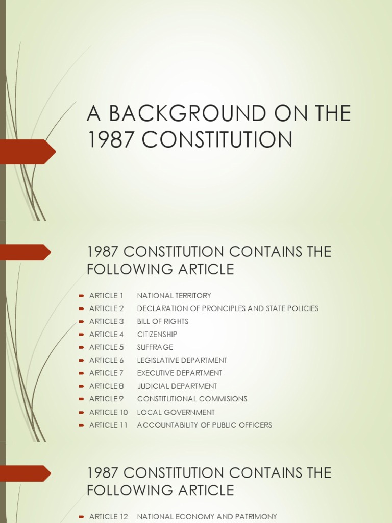 Overview of the 1987 Philippine Constitution | PDF | Citizenship ...