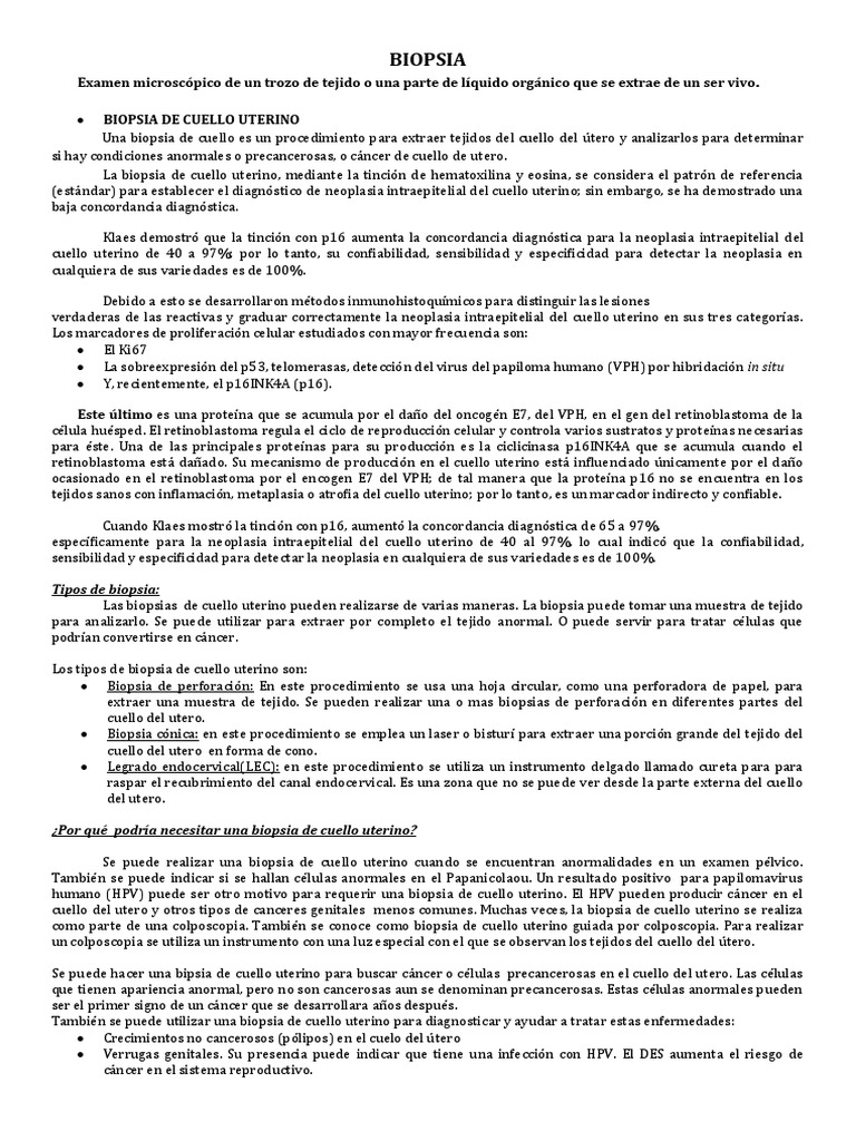 Biopsia de Endometrio | PDF | Biopsia | Cáncer