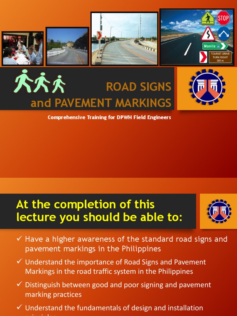 DPWH Road Signs and Markings Manual | PDF | Pedestrian Crossing | Traffic