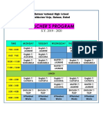 Teacher'S Program: Batuan National High School Poblacion Vieja, Batuan, Bohol