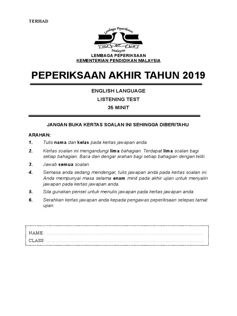 Pt3 Listening Test Qp Pdf Learning Communication