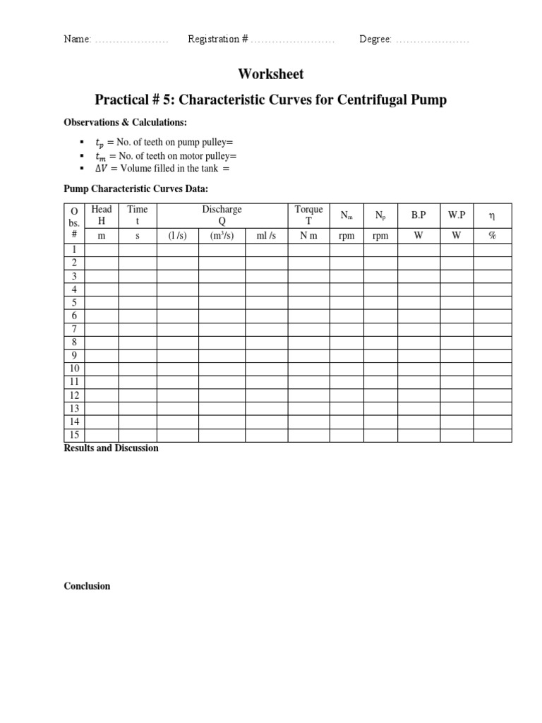 Centrifugal Pump Characteristic Curves | PDF