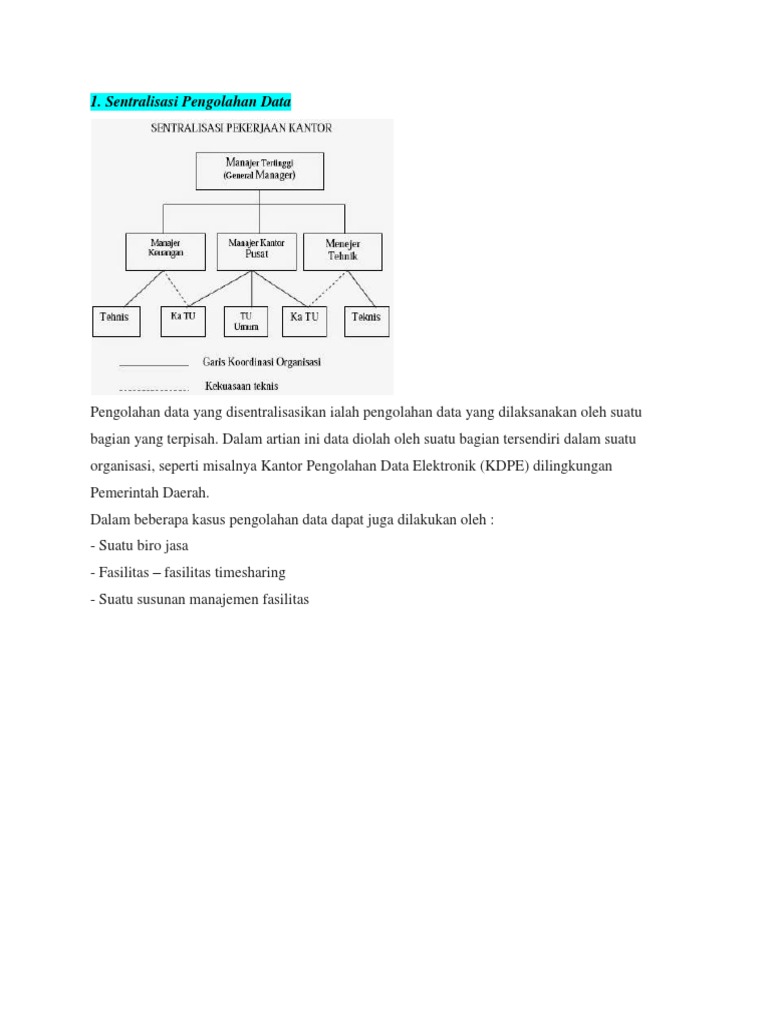 1 Sentralisasi Pengolahan Data