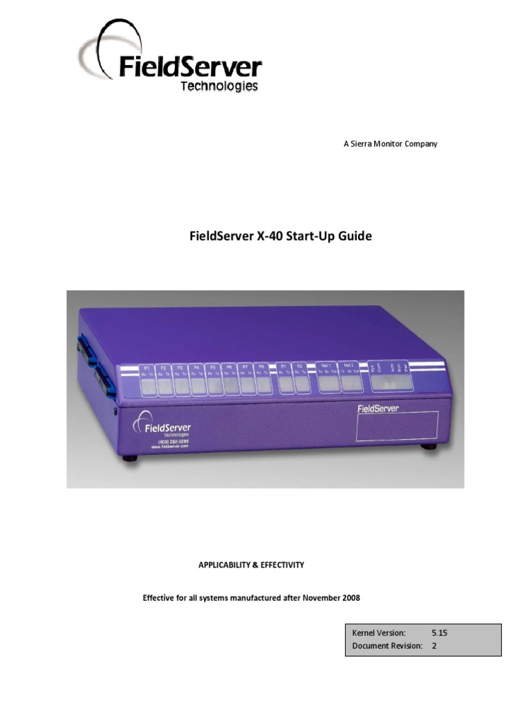 FS-X40 FieldServer Start-Up Guide | PDF | Usb | Computer File
