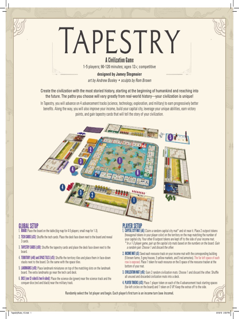 Tapestry Rules PDF Gaming Leisure Activities