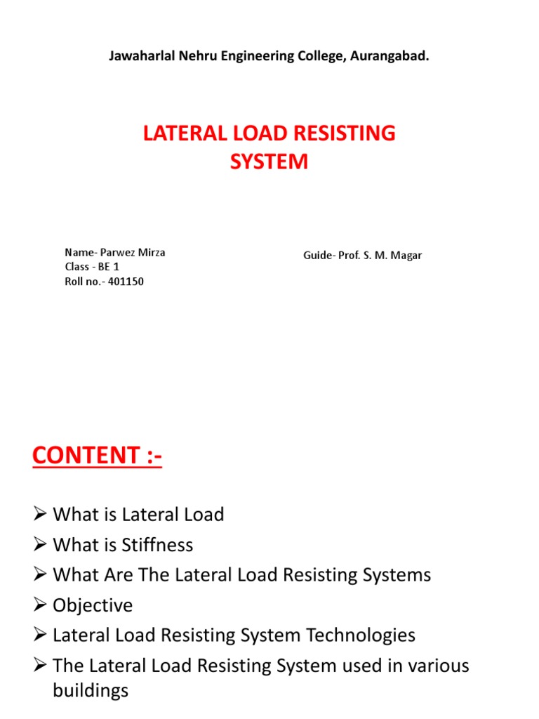 Overview of Lateral Load Resisting Systems | PDF | Stiffness | Earthquakes