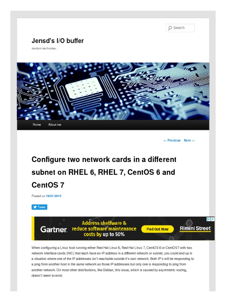 Set Up 2 NIC On Centos (RP Filter) | PDF | Ip Address | Computer Network
