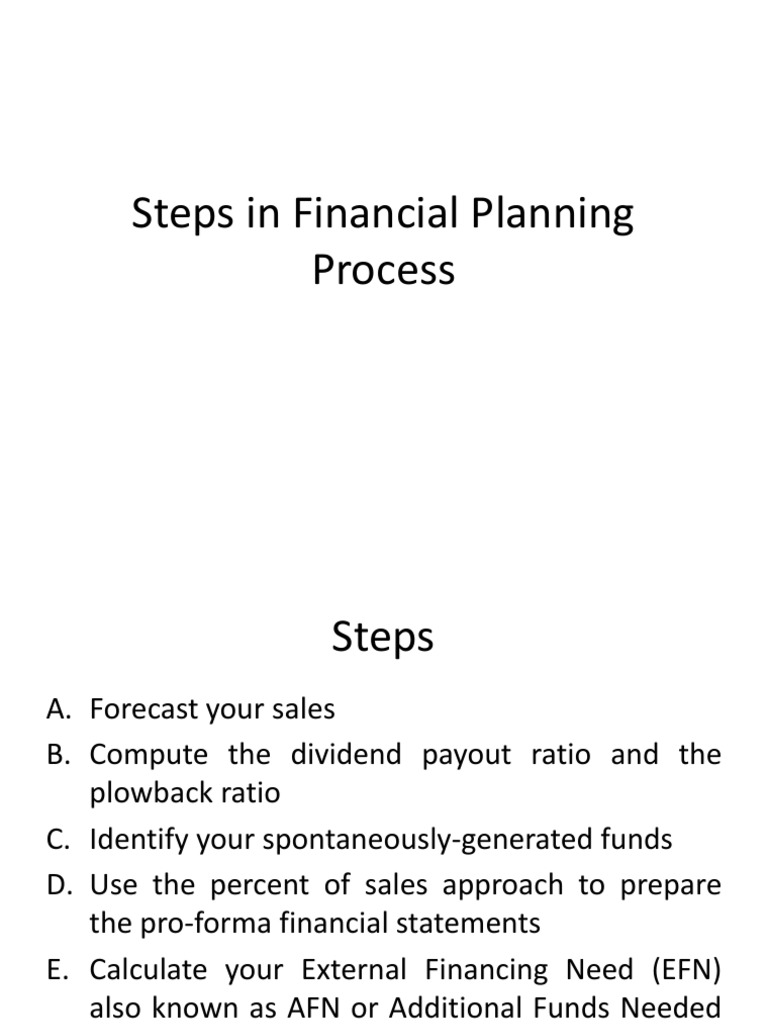 4 Steps In Financial Planning