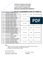 JSS ACADEMY TECH EDUCATION SCHEDULE FOR MINI PROJECT & INTERNSHIP PRESENTATIONS