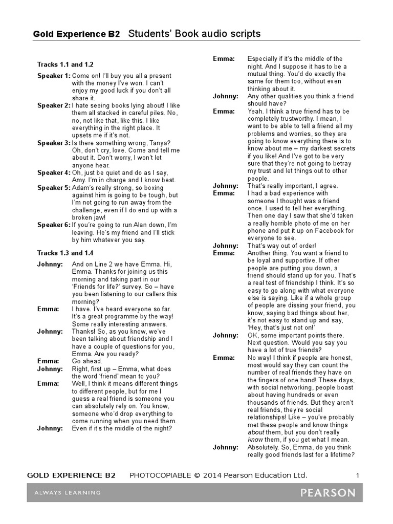Script Gold Exprience aUDIO | PDF | Predation | Infection