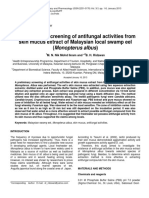 A Preliminary Screening of Antifungal Activities From Skin Mucus Extract of Malaysian Local Swamp Eel Monopterus Albus PDF