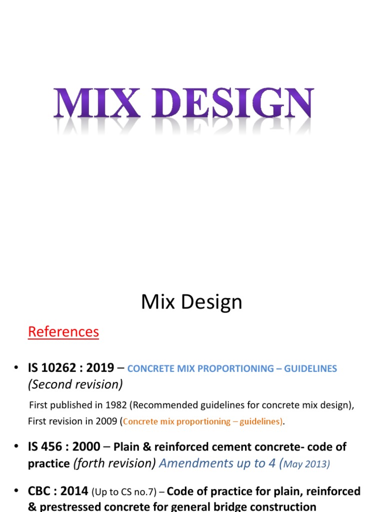 Guidelines for Concrete Mix Design and Proportioning PDF Standard