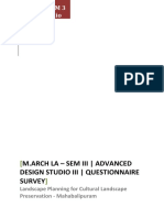M.Arch La - Sem Iii - Advanced Design Studio Iii - Questionnaire Survey