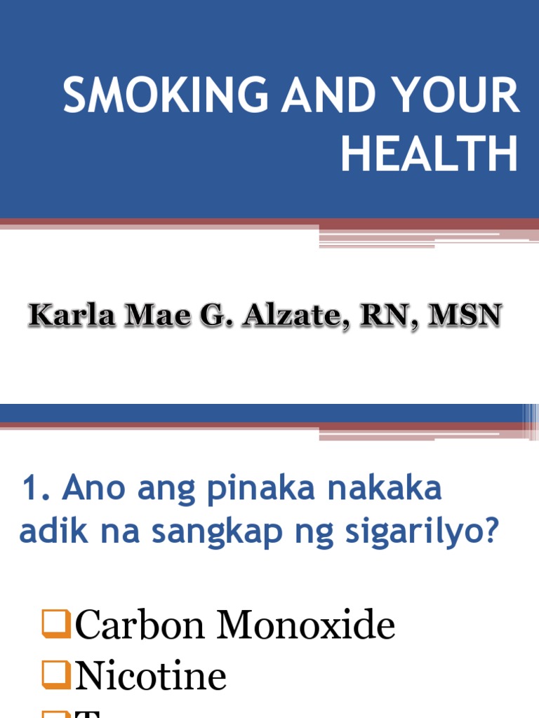 Smoking and Your Health 1 PDF