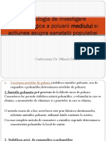 Metodologia de Investigare Epidemiologica A Poluarii Mediului Si Efectul Asupra Sanatatii Populatiei