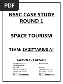 NSSC Case Study Round 1 Space Tourism: Team: Sagittarius A