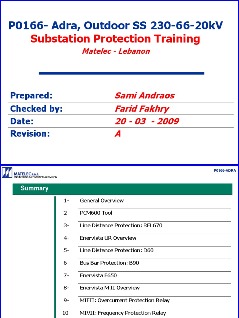 Substation Protection Training Program | PDF | Electrical Substation ...