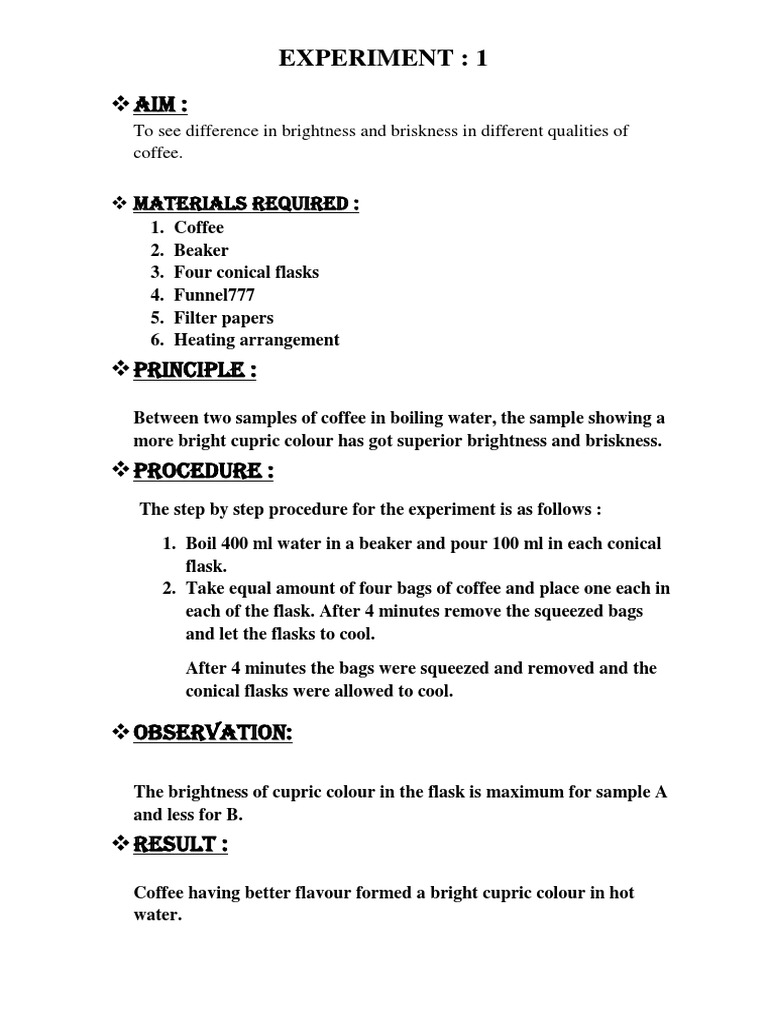 Experiment: 1: Materials Required | PDF
