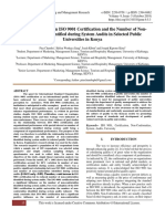 Relationship between ISO 9001 Certification and the Number of NonConformities Identified during System Audits in Selected Public Universities in Kenya