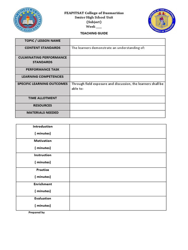 The Learners Demonstrate An Understanding Of:: Senior High School Unit ...