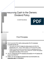 Returning Cash To The Owners: Dividend Policy: Aswath Damodaran