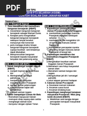 2019 Pt3 Sejarah Contoh Soalan Dan Jawapan Kbat Pdf