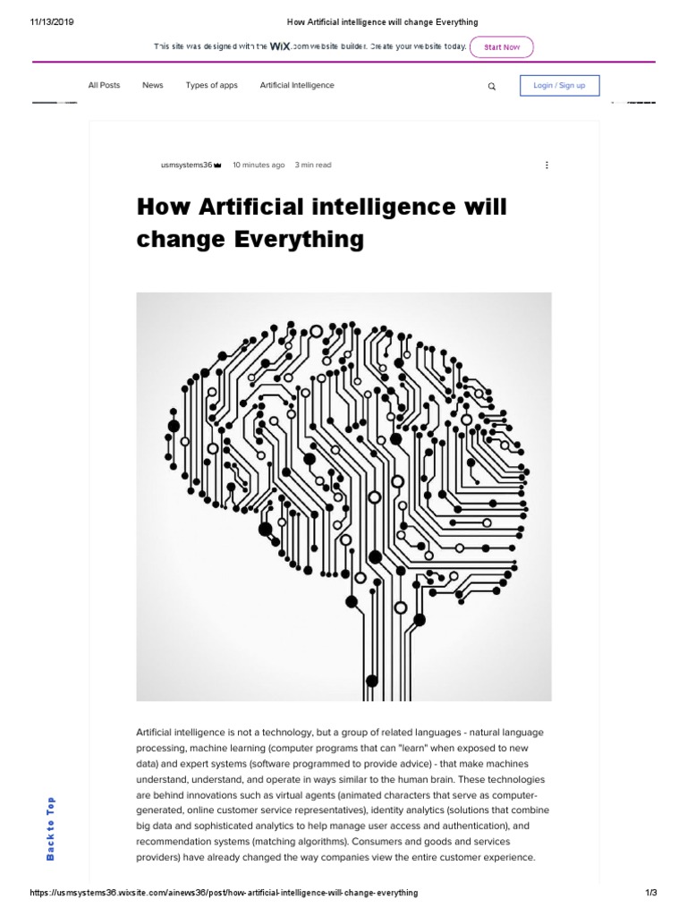 How Artificial Intelligence Will Change Everything | PDF | Artificial ...