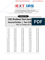 CSE (Prelims) Test Series-2020: General Studies - Test-3 (Module-1)
