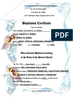 Baptismal Certificate: Was Solemnly Baptized According To The Rites of The Panon Church