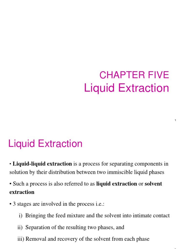 Liquid-Liquid Extraction Process Overview | PDF | Phase (Matter ...