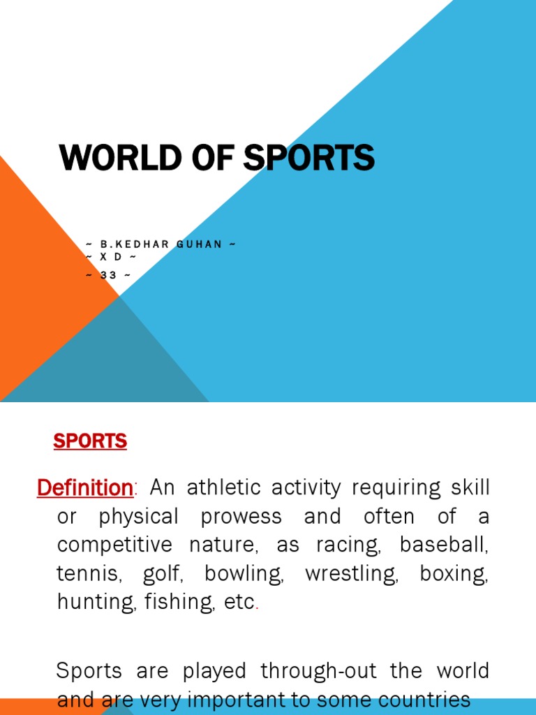 Lesson No. 1. World Sports PDF Cue Sports Ball Games