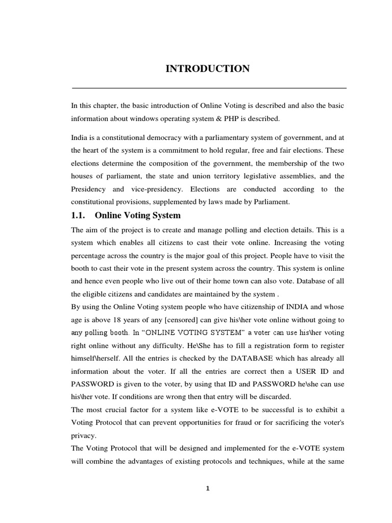 Online Voting System Project Overview | PDF | Html Element | Cascading ...