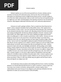 Volcanic Eruption Essay