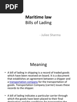 Bills of Lading