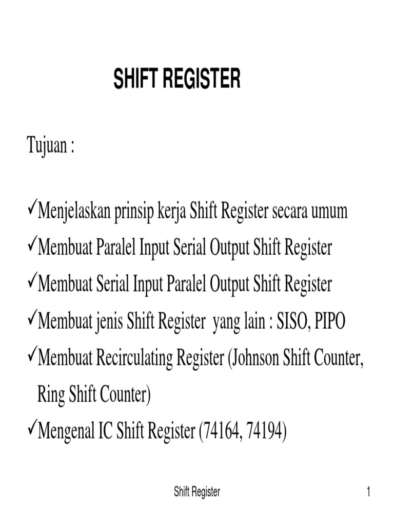 Shift Register PDF | PDF