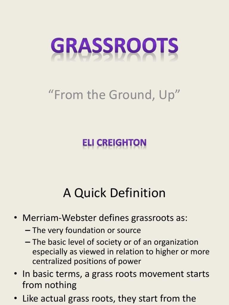 Grassroots Movement 1 Pdf Nonprofit Organization Volunteering