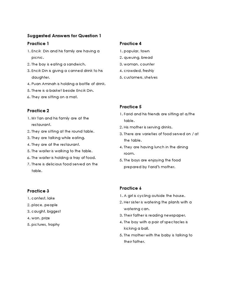 Picture-Based Question Practice | PDF