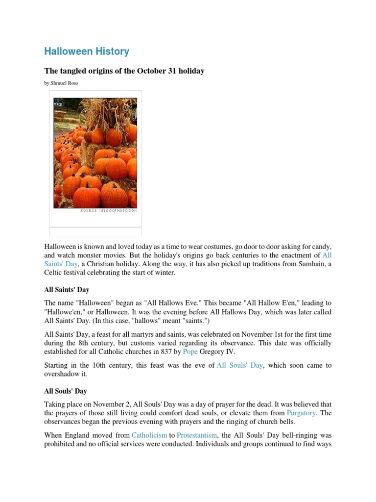 Halloween History | PDF | Halloween | Observances Honoring The Dead