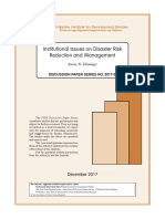 Institutional Issues On Disaster Risk Reduction and Management