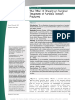 The Effect of Obesity On Surgical Treatment of Achilles Tendon Ruptures