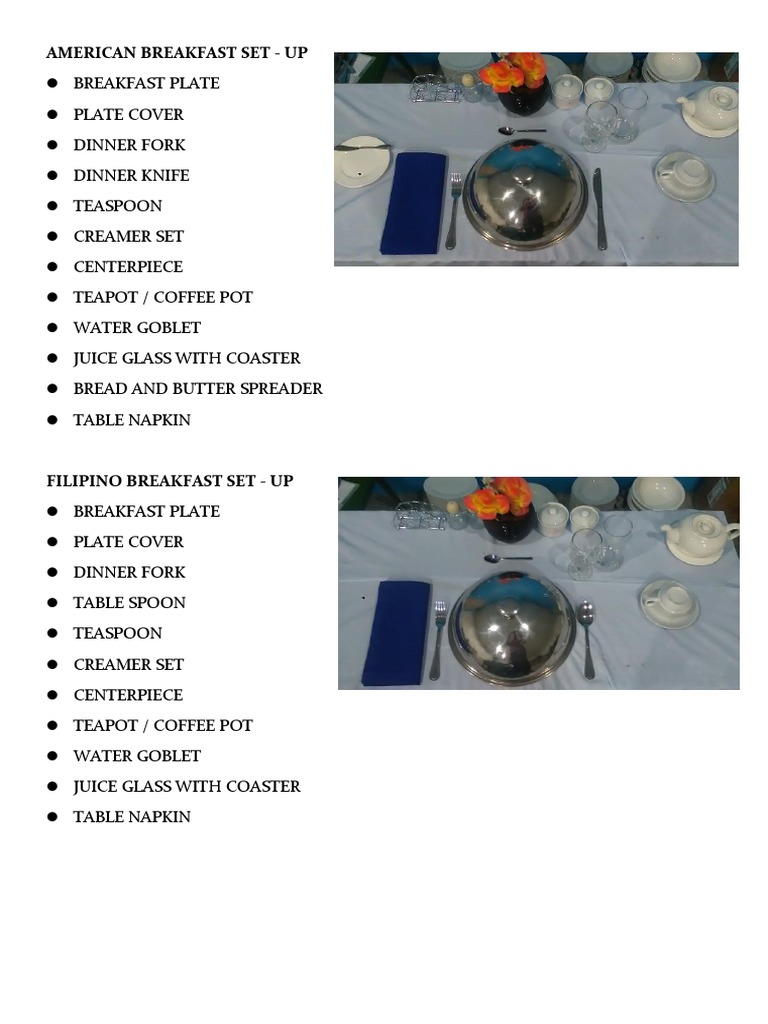 Table Set Up PDF