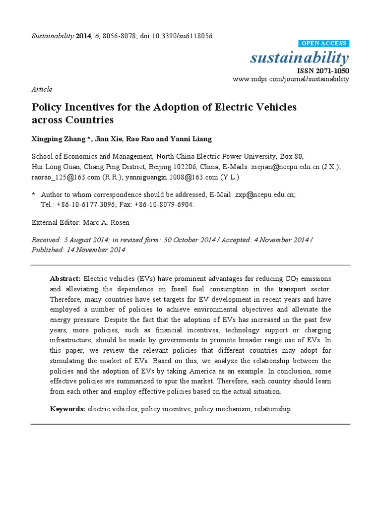 Sustainability 06 08056 PDF | PDF | Electric Vehicle | Plug In Hybrid