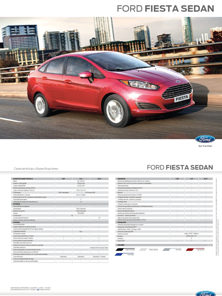 Ficha Tecnica Ford Fiesta PDF Airbag Vehículo de motor