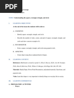Grade 1 Lesson Plan: Basic Shapes | PDF | Shape | Rectangle