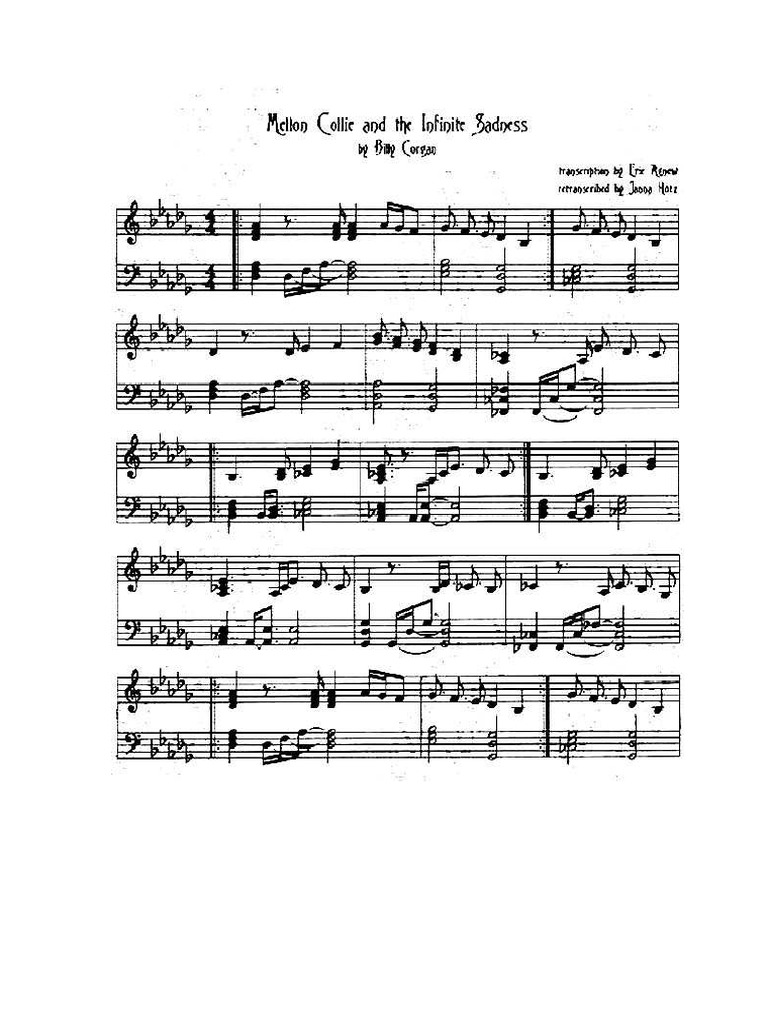 The Smashing PumpkinsMellon Collie and Infinite sadnessSheetsDaily