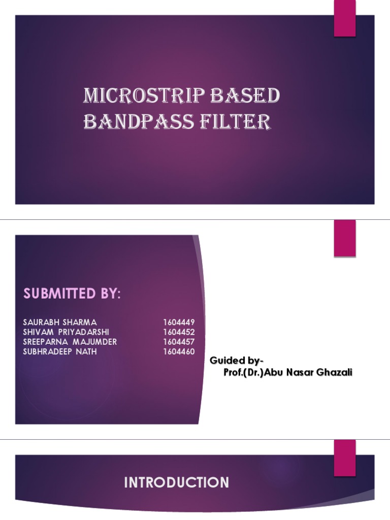 Microstrip Bandpass Filter Design Insights | PDF | Electronic Filter ...