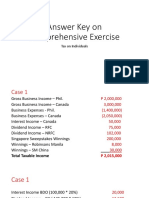 Answer Key On Comprehensive Exercise