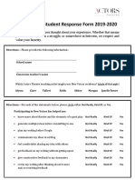 New Voices Student Response Form 2019-2020