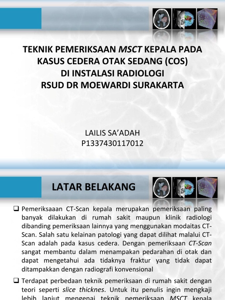 Teknik MSCT Kepala untuk Cedera Otak | PDF