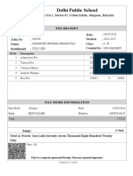 Delhi Public School: Fee Receipt